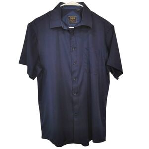 Flex Men's Luxury Collection Short Sleeve Button Down Shirt Navy - Sz M